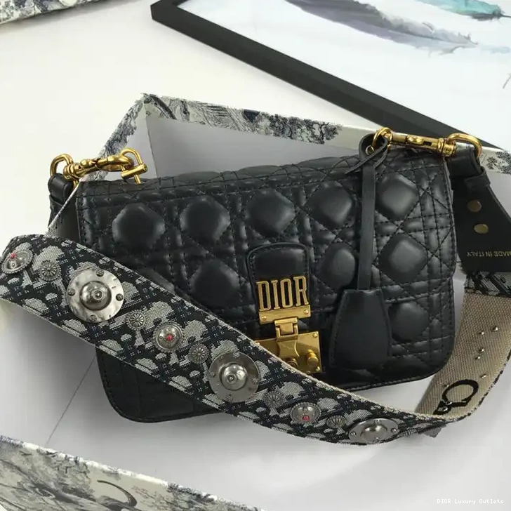 Dioraddict Cannage Lambskin Black Bag 0701 Luxury